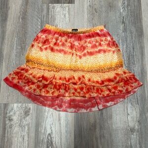 Wet Seal Red and Yellow Mini Skirt